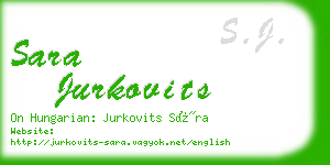 sara jurkovits business card